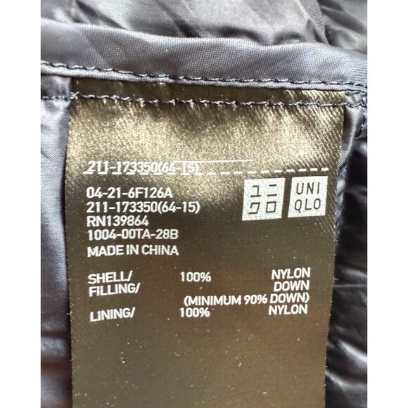 UNIQLO Down Packable Full Zip Puffer Jacket Kids Youth Size XL Blue Lightweight - Picture 8 of 11
